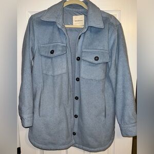 Baby blue Fleece Shacket